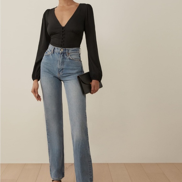 REFORMATION NELL TOP BLACK - Picture 5 of 5